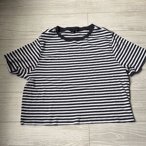 Chaser Charcoal and White Striped Tee